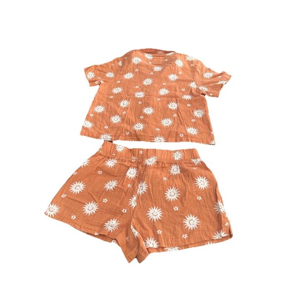 Women’s American Eagle 2 Piece Pajama Set Large Orange - Picture 2 of 3